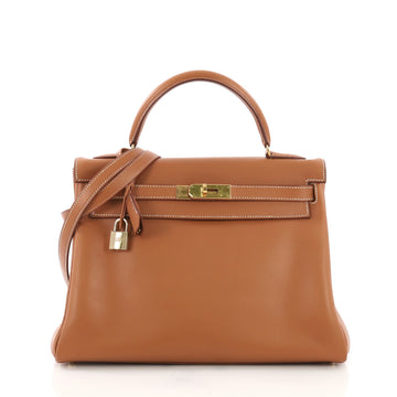 Hermes Kelly Handbag Brown Gulliver with Gold Hardware 32 3951512