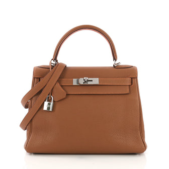 Hermes Eclat Kelly Handbag Togo with Palladium Hardware 28 3951517