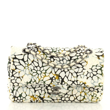 Chanel Classic Double Flap Bag Quilted Floral Tweed Medium White 3951524