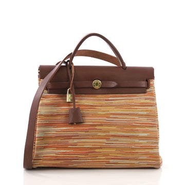 Hermes Herbag Vibrato and Leather PM Orange 3951529