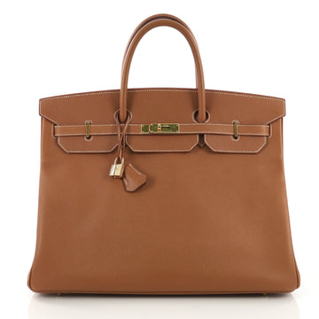 Hermes Birkin Handbag Brown Courchevel with Gold Hardware 40 395152