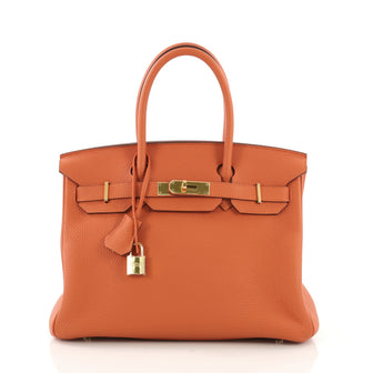 Hermes Birkin Handbag Orange Togo with Gold Hardware 30 395153