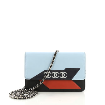 Chanel Airlines Wallet on Chain NM Lambskin Small Blue 3951544