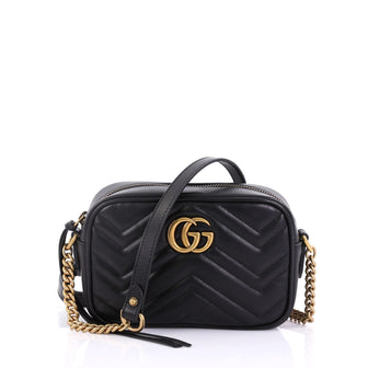 Gucci GG Marmont Shoulder Bag Matelasse Leather Mini Black 3951559