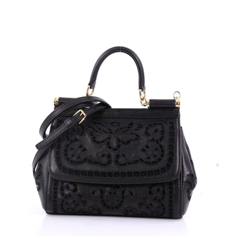 Dolce & Gabbana Miss Sicily Handbag Floral Eyelet 3951560