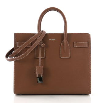 Saint Laurent Sac de Jour NM Handbag Leather Small Brown 3951569