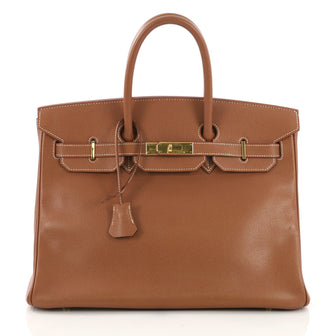 Hermes Birkin Handbag Brown Epsom with Gold Hardware 35 395156