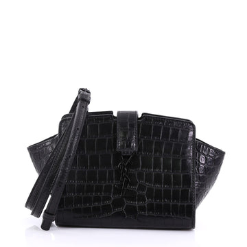 Saint Laurent Monogram Cabas Crocodile Embossed Leather Toy 3951578