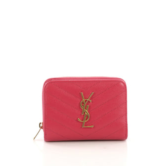 Saint Laurent Classic Monogram Zip Around Wallet Matelasse 3951579