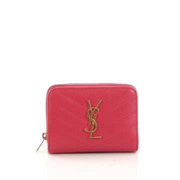 Saint Laurent Classic Monogram Zip Around Wallet Matelasse 3951579