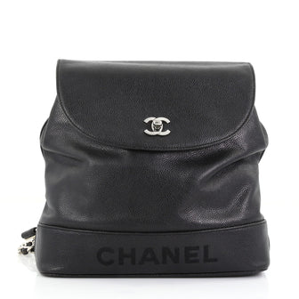 Chanel Vintage Backpack Caviar Medium Black 3951594