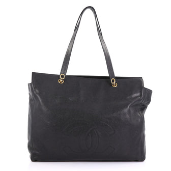 Chanel Vintage CC Chain Tote Caviar XL Black 3951597