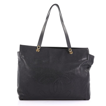 Chanel Vintage CC Chain Tote Caviar XL Black 3951597