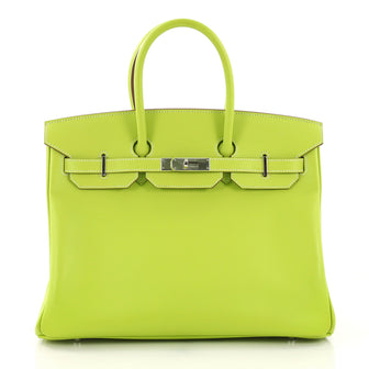 Hermes Candy Birkin Handbag Epsom 35 Green 395171