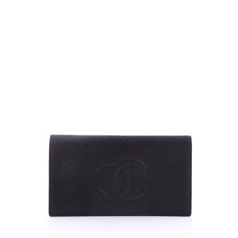 Chanel Timeless L-Yen Wallet Caviar Long Black