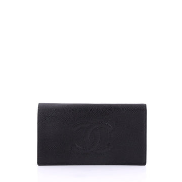 Chanel Timeless L-Yen Wallet Caviar Long Black