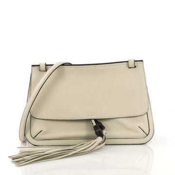 Gucci Bamboo Daily Flap Bag Leather White