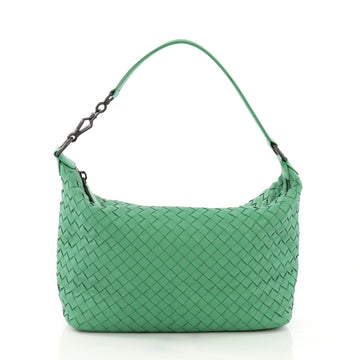 Bottega Veneta Zip Hobo Intrecciato Nappa Small Green