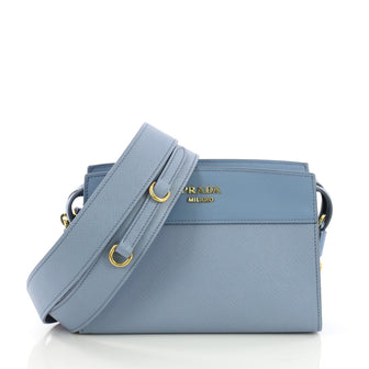 Prada Esplanade Crossbody Bag Saffiano Leather Small Blue 395198