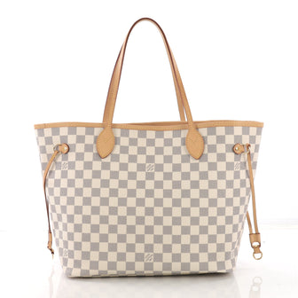 Louis Vuitton Neverfull NM Tote Damier MM White 395321