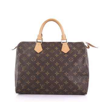 Louis Vuitton Speedy Handbag Monogram Canvas 30 Brown 395342