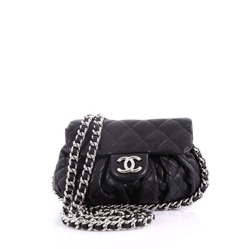 Chanel Chain Around Flap Bag Quilted Leather Small Black