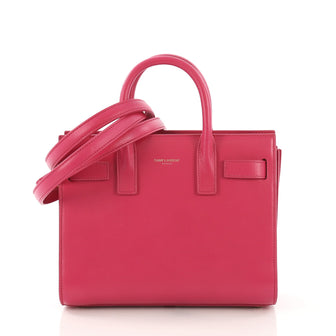 Saint Laurent Sac de Jour Handbag Leather Nano Pink