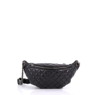 Chanel Banane Waist Bag Quilted Leather Black 3954014