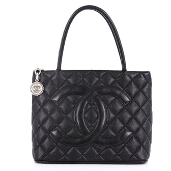 Chanel Medallion Tote Quilted Caviar Black