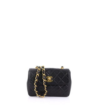 Chanel Vintage CC Chain Flap Bag Quilted Leather Extra Mini 3954022