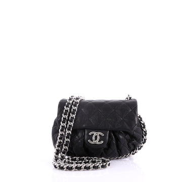 Chanel Chain Around Flap Bag Quilted Leather Small Black 3954036