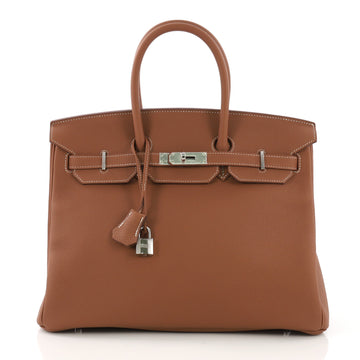 Hermes Birkin Handbag Brown Togo with Palladium Hardware 35 395403