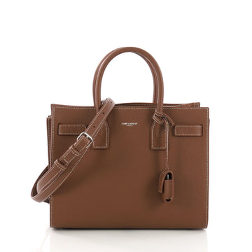 Saint Laurent Sac de Jour NM Handbag Leather Baby Brown 395404