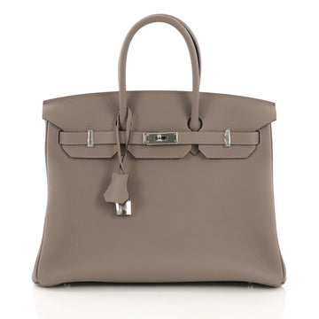 Hermes Birkin Handbag Grey Togo with Palladium Hardware 35 