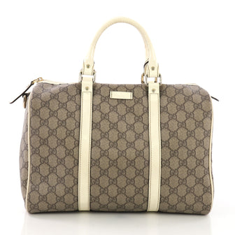Gucci Joy Boston Bag GG Coated Canvas Medium Brown 395461