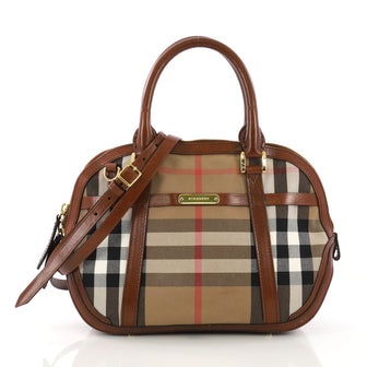 Burberry Bridle Orchard Bag House Check Canvas Small Brown 3955801