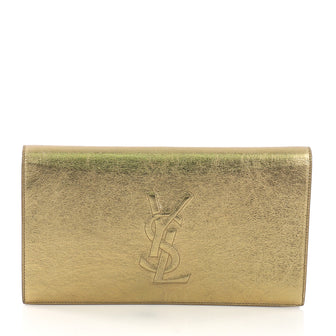 Saint Laurent Belle de Jour Clutch Leather Large Gold 395602