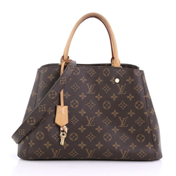Louis Vuitton Montaigne Handbag Monogram Canvas MM Brown 395603