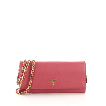 Prada Wallet on Chain Saffiano Leather Pink 3956623