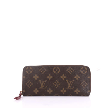Louis Vuitton Clemence Wallet Monogram Canvas Brown