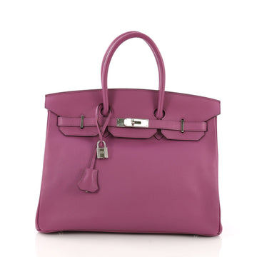 Hermes Birkin Handbag Purple Epsom with Palladium Hardware 395961