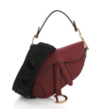 Christian Dior Saddle Handbag Leather Mini Red 396091