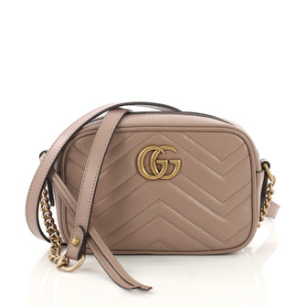 Gucci GG Marmont Shoulder Bag Matelasse Leather Mini Pink 3961001
