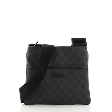 Gucci Zip Top Messenger Bag GG Coated Canvas Small Black 39613116