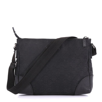 Gucci Zip Top Messenger GG Canvas Medium Black