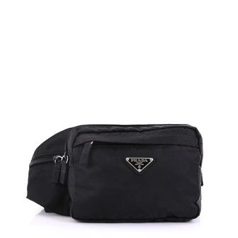 Prada Zip Waist Bag Tessuto Small Black