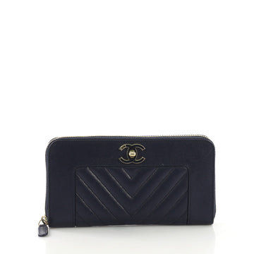 Mademoiselle Vintage Zip Around Wallet Quilted Sheepskin Long