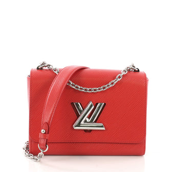 Louis Vuitton Twist Handbag Epi Leather MM Red 396173