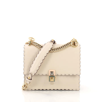 Fendi Kan I Handbag Leather Small Neutral
