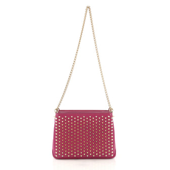 Christian Louboutin Triloubi Chain Bag Spiked Leather Small Purple